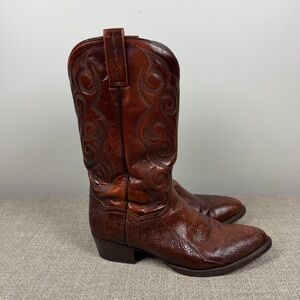 Dan Post Seattle Brown Ostrich Cowboy Boot Style #D26636 Brown Size 10.5 Wide